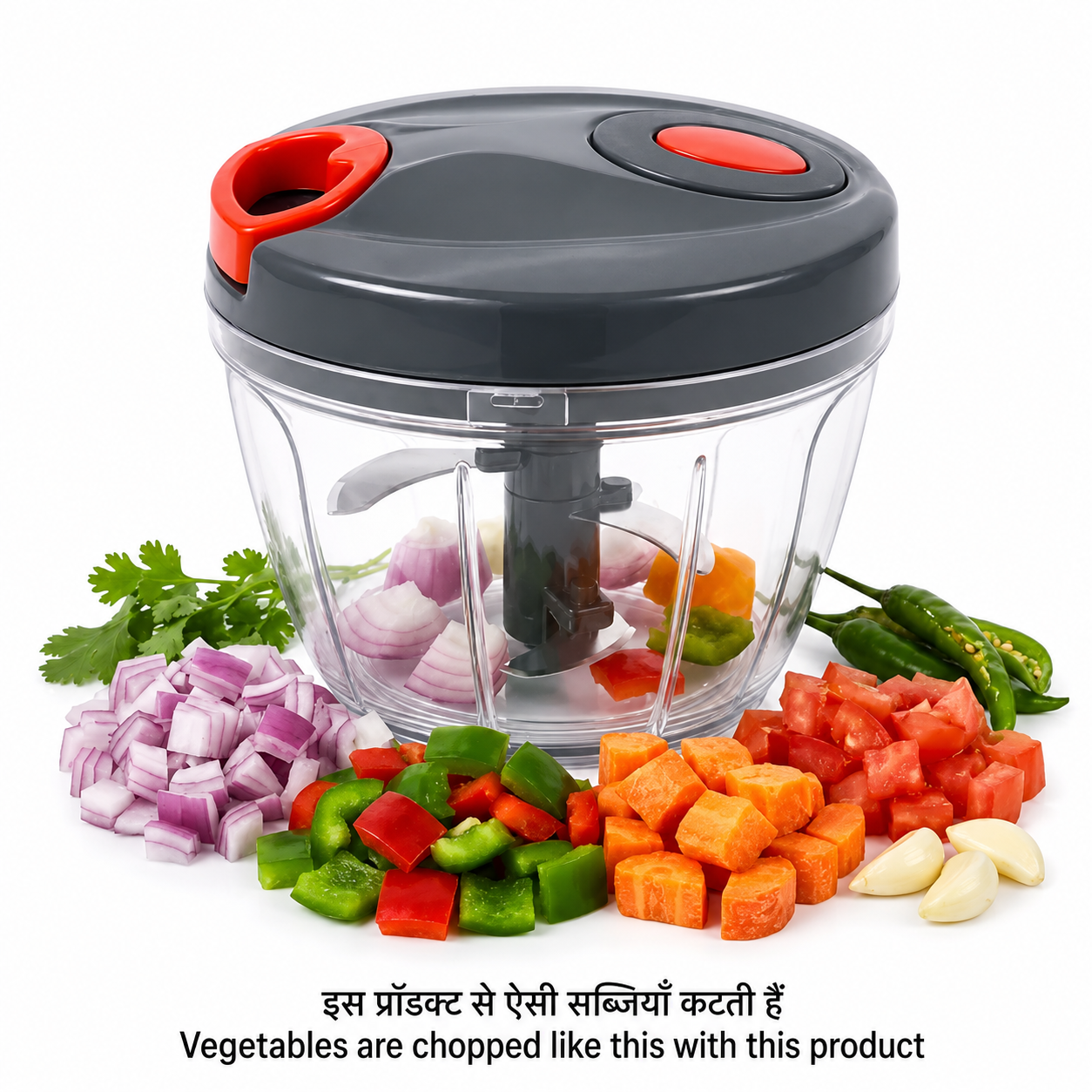 Kitchen Dori Chopper 500ml |Handy Vegetable and Fruit Chopper