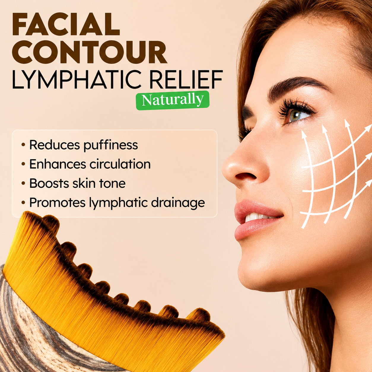 Facial Dry Brush - Lymphatic Contour Face Brush