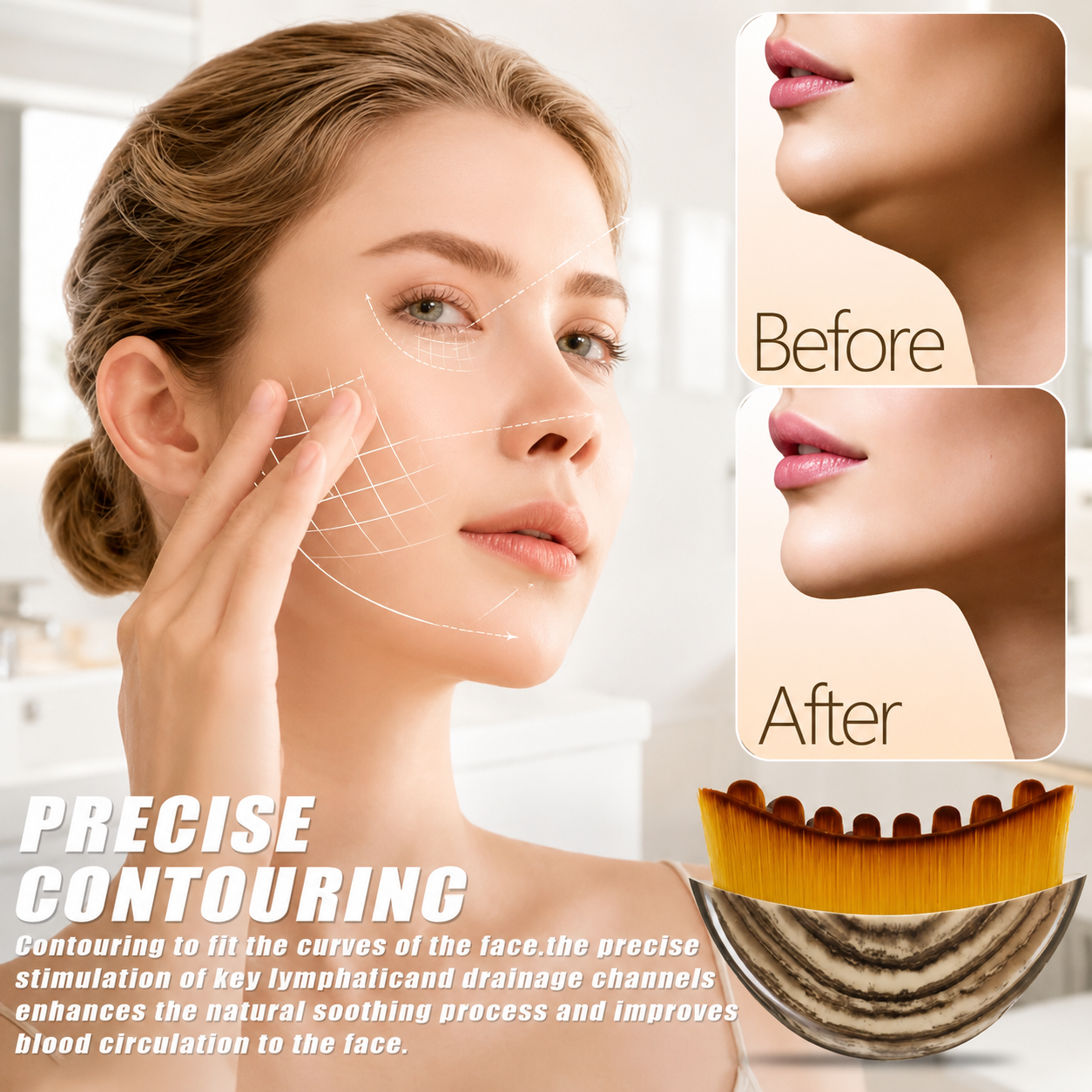 Facial Dry Brush - Lymphatic Contour Face Brush