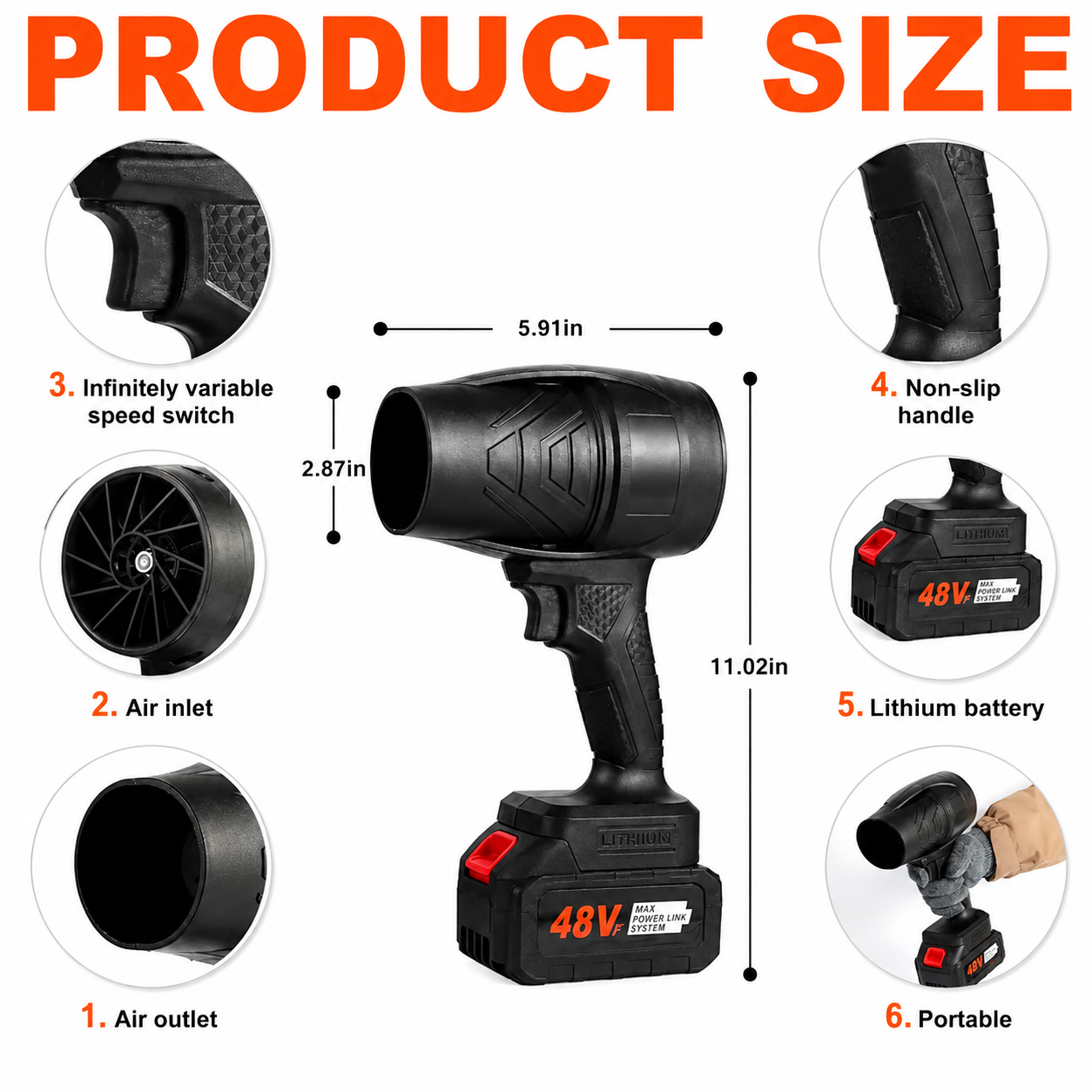 Turbo jet Air Blower! Handheld Electric Portable Air Blower