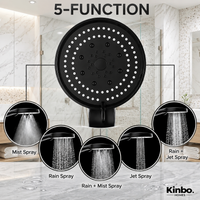 Black Handheld Shower with 1.5 Meter, Tube & wall Hook, Shower for Bathroom.