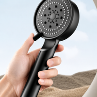 Black Handheld Shower with 1.5 Meter, Tube & wall Hook, Shower for Bathroom.